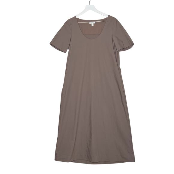 COS Long Cotton A-Line Column Maxi Dress size 8 Medium Mole Gray - Picture 9 of 13